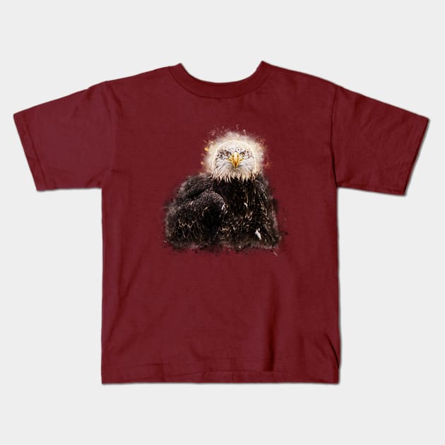 American Bald Eagle Kids T-Shirt by ElviraDraat